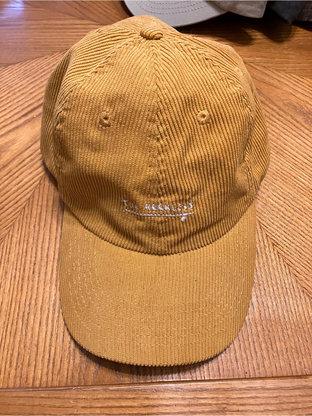Corduroy Mustard dad hat - Notice the reckless